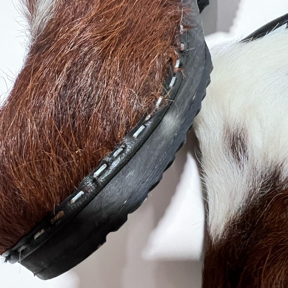 Tessa flex clogs in animal print cow cowhide made in Sweden wooden clog - Picture 8 of 9